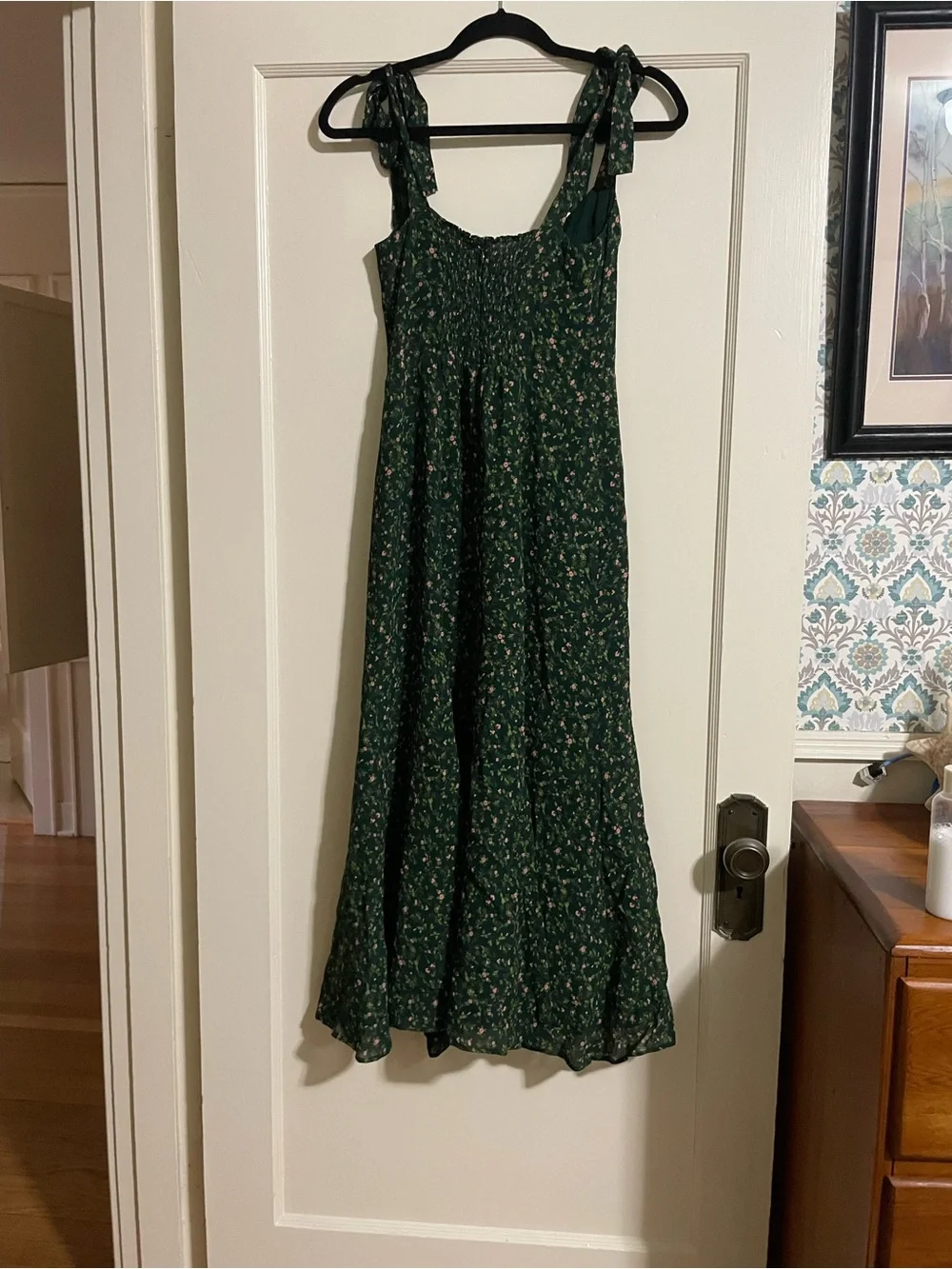 Reformation Nadira dress in Coriander Floral Green 4 - Picture 6 of 9